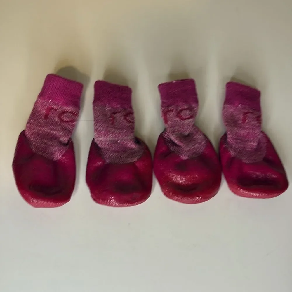 Hot Pink PAWK anti slip dog socks boot booties slippers Size Extra Small